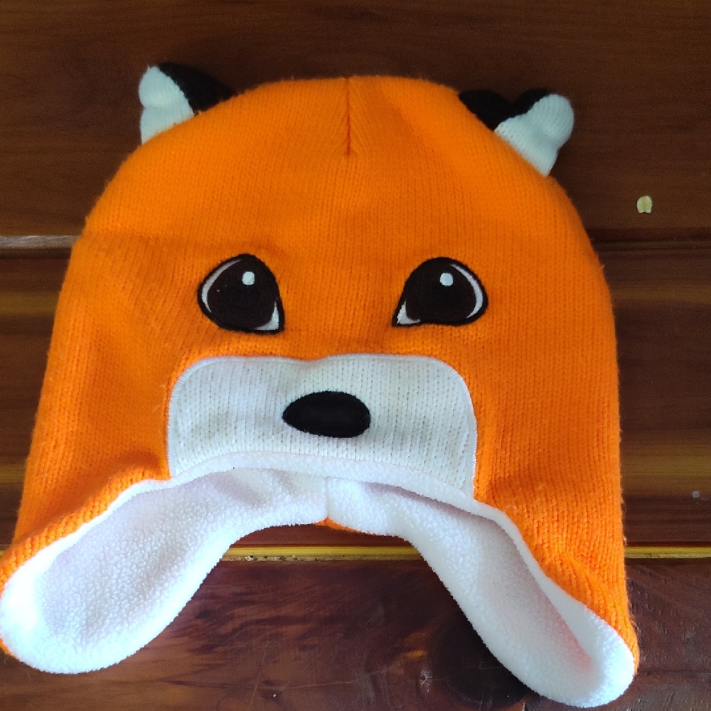 Orange Fox Knit Beanie